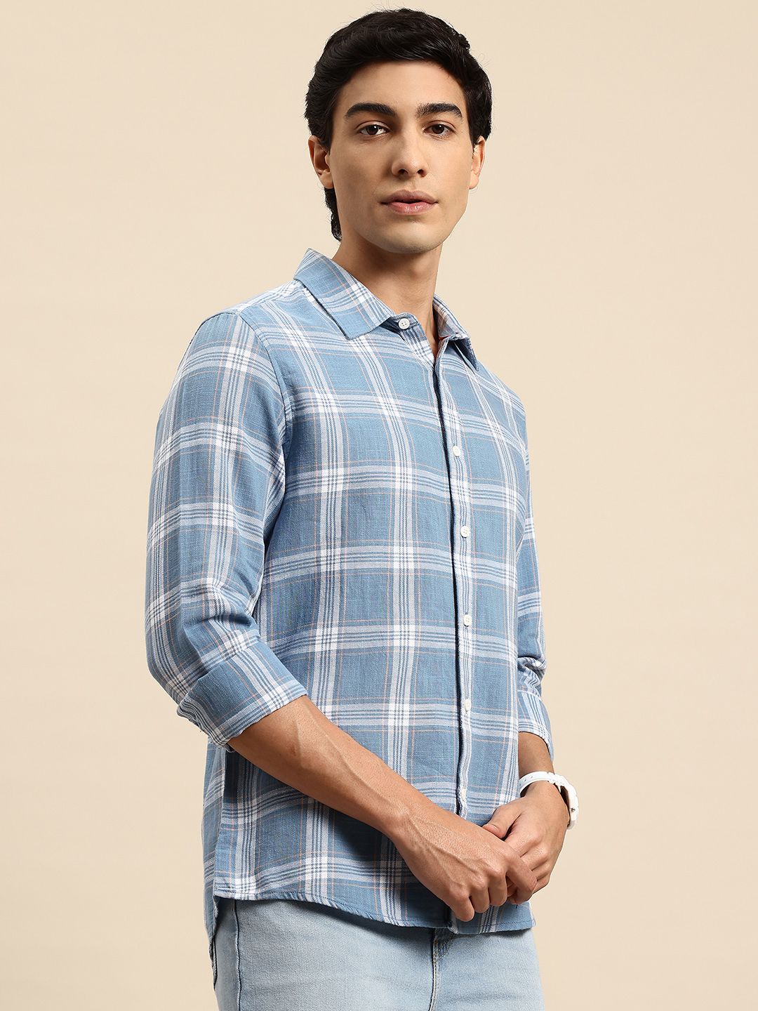 Being Human Classic Slim Fit Tartan Checked Casual Shirt