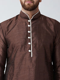 SOJANYA Lelaki Brown Solid Kurta Lurus
