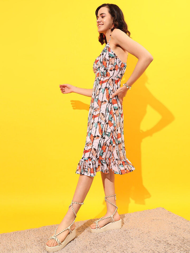 STREET 9 Floral Printed A-Line  Dress