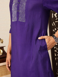 House of Pataudi Yoke Design Thread Work Rozana Kurta