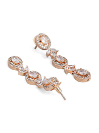 Rubans 18k Rose Gold-Plated Putih Zirkonia Kalung Buatan Kalung Buatan Kalung
