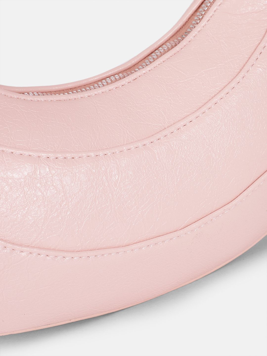 DressBerry Textured Half Moon Shoulder Bag with Bow Detail