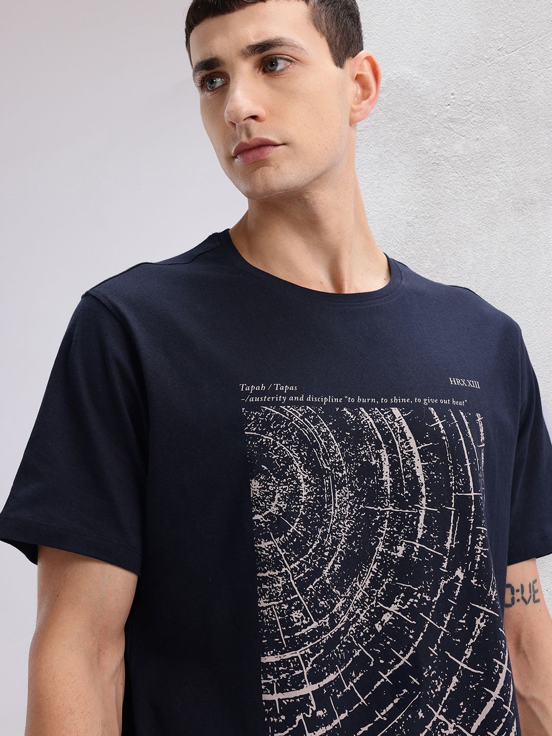 HRX by Hrithik Roshan Printed Pure Cotton Yoga T-shirt