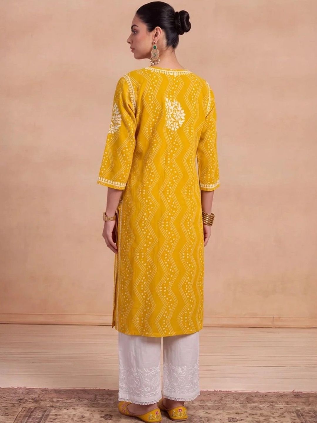 Rumah Wanita Chikankari Sulam Kurta Chikankari