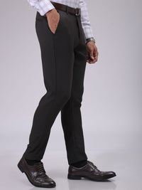 The Indian Garage Co. X Luxe Men Slim Fit Self Design Textured Formal Trousers