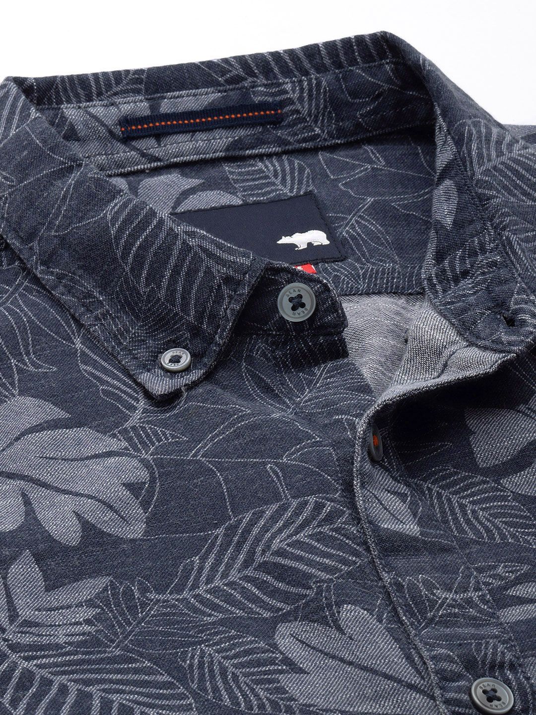 THE BEAR HOUSE Men Cotton Button Down Collar Slim Fit Floral Printed Casual Shirt