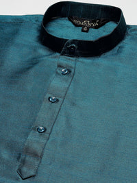 SOJANYA Kurta Hijau Lelaki dengan Churidar dengan Jaket Nehru