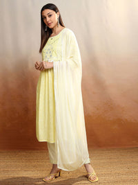 Vishudh Women Bandhani Printed Regula Pure Cotton Kurta with Trousers & With Dupatta
