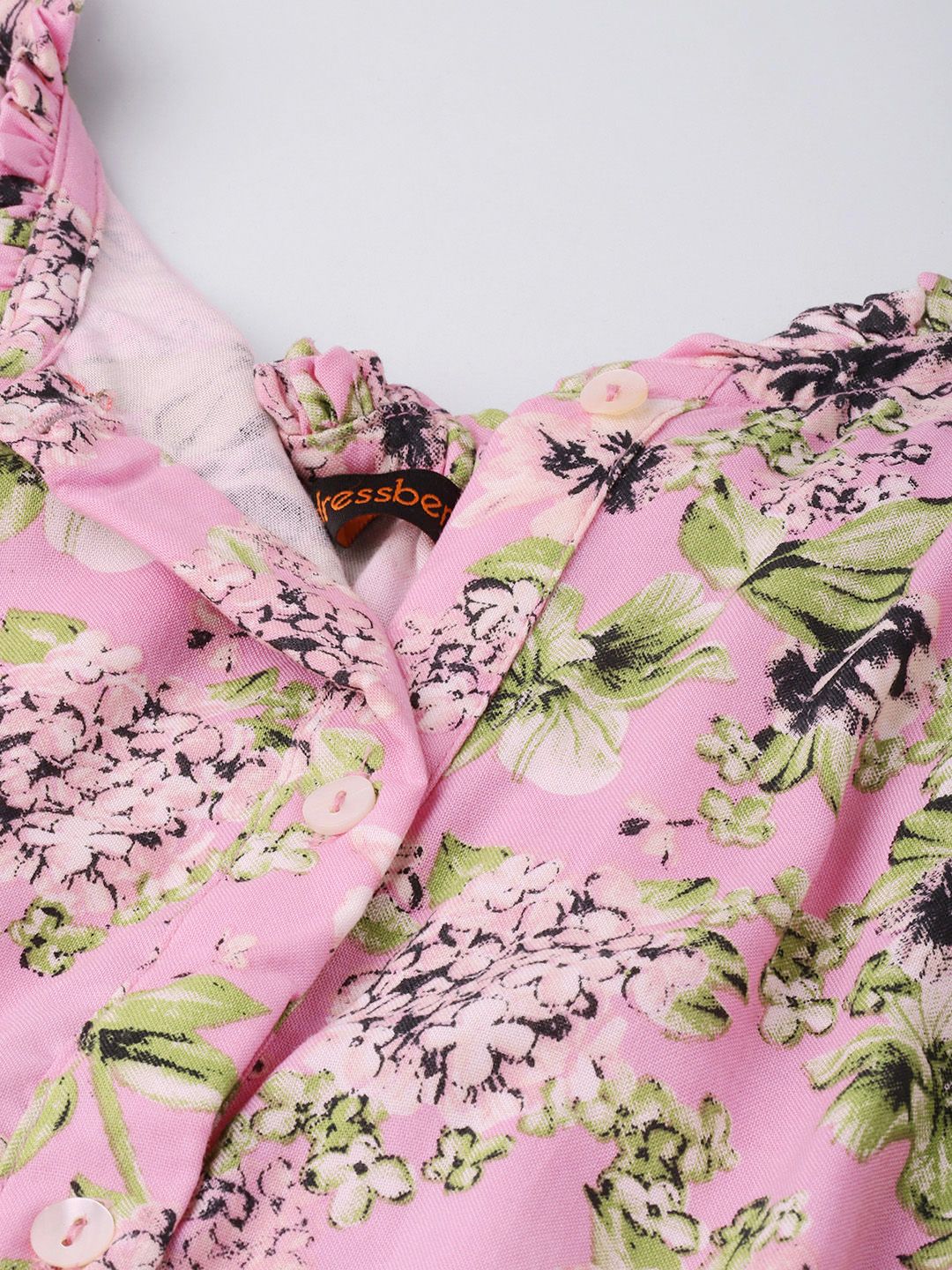 DressBerry Floral Printed Sleeveless A-Line Midi Dress