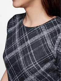 AND Women Charcoal Checked Sheath Dress