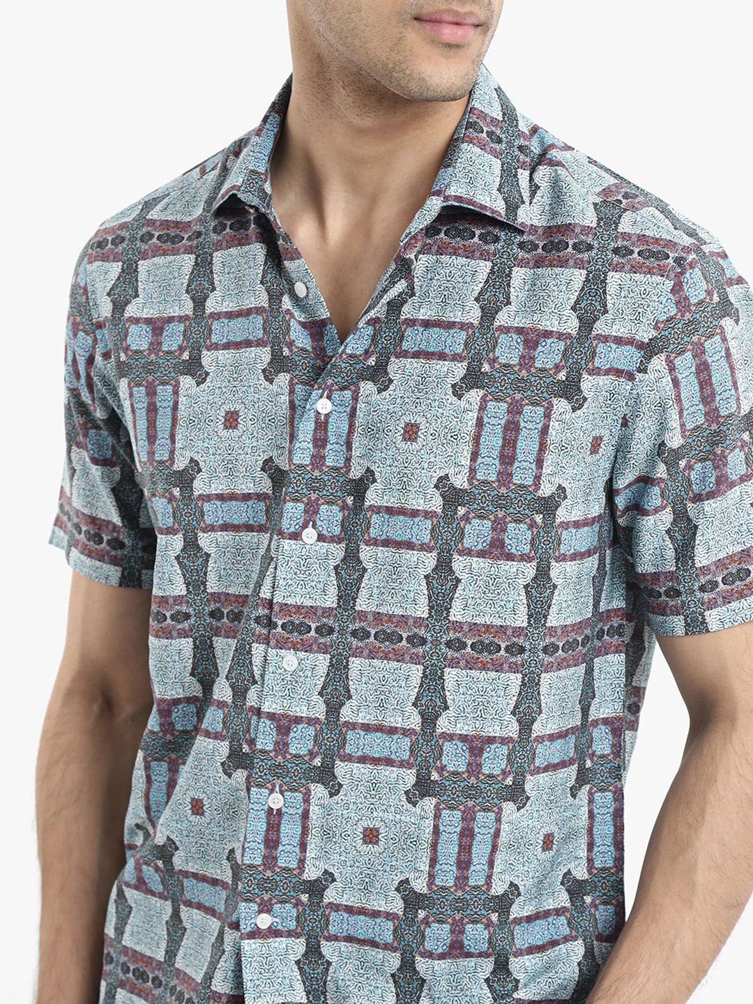 RARE RABBIT Men Comfort Boxy Opaque Printed Casual Shirt