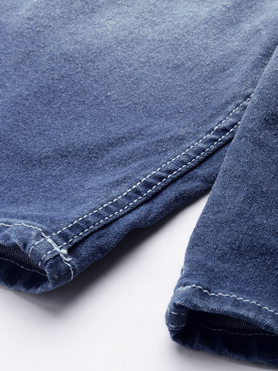 The Indian Garage Co Men Blue Slim Fit Denim Shorts