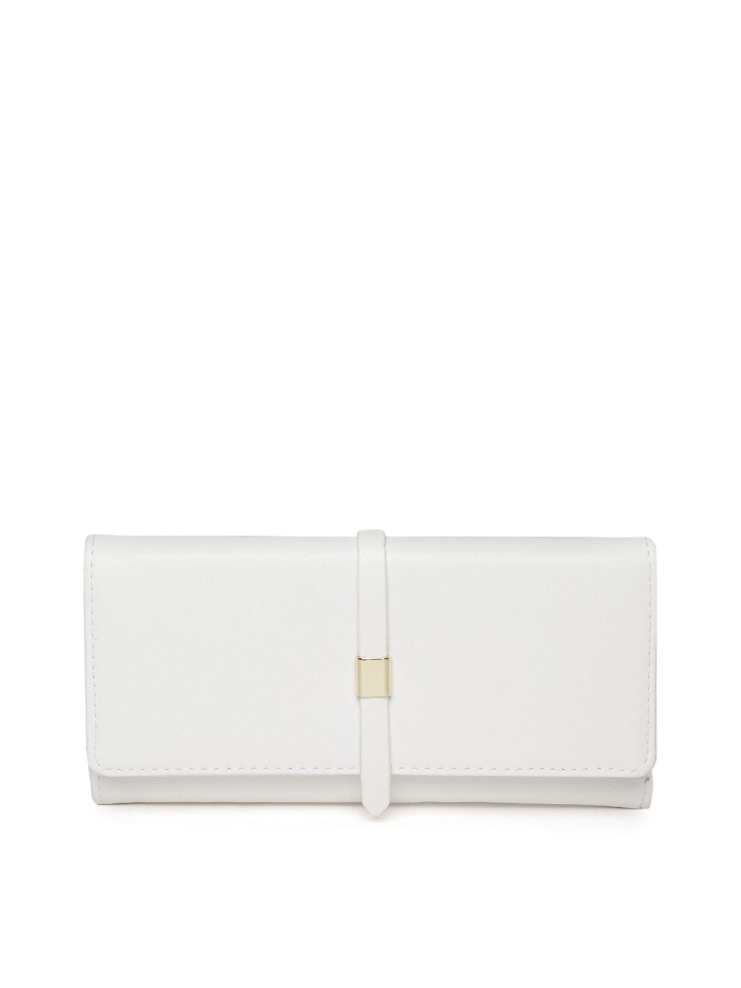 Lino Perros Women White Solid Three Fold Wallet