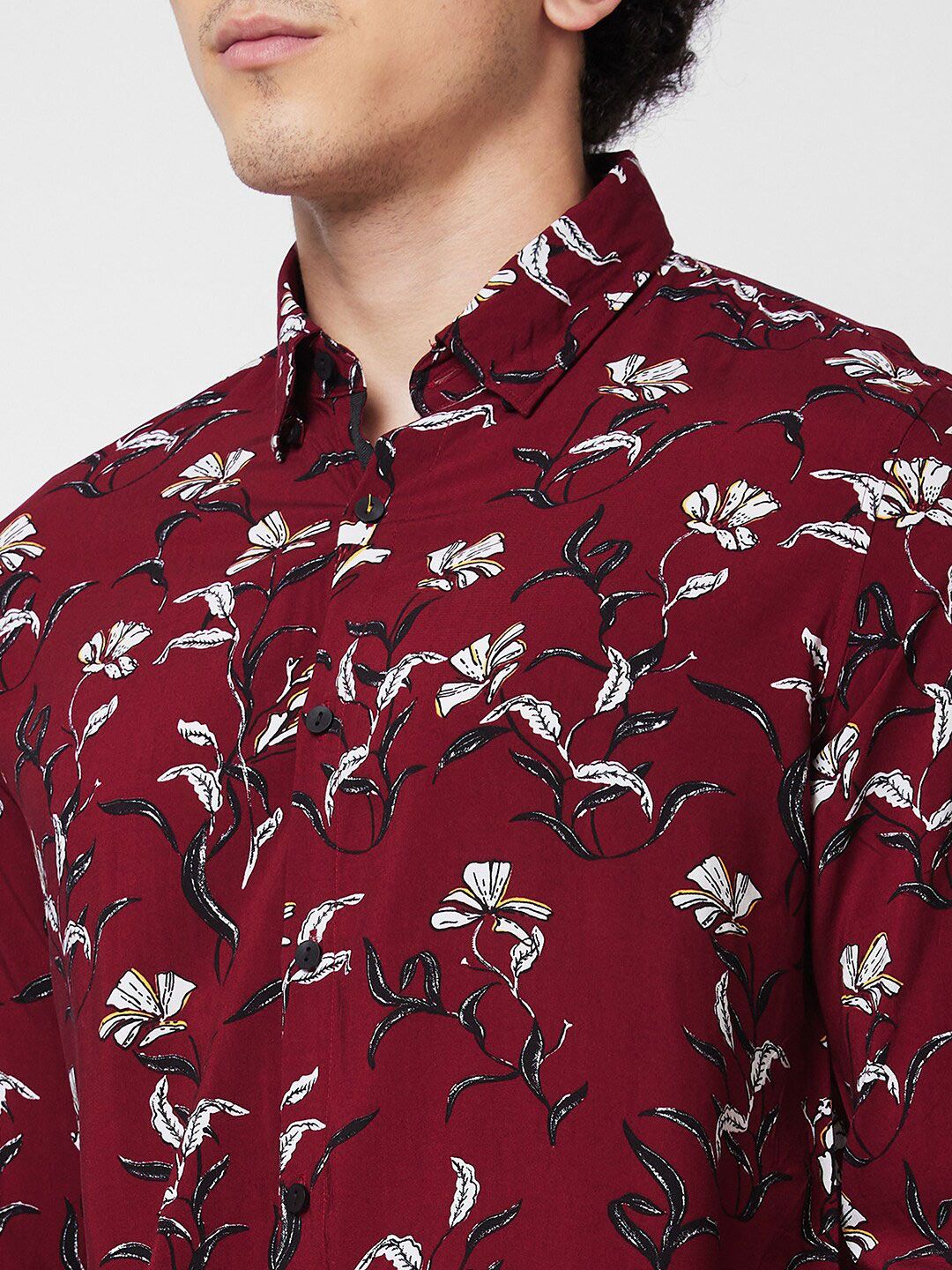 SPYKAR Floral Printed Long Sleeves Cotton Casual Shirt