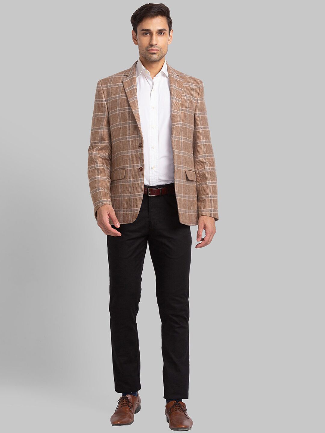Park Avenue Men Checked Single Breasted Blazers