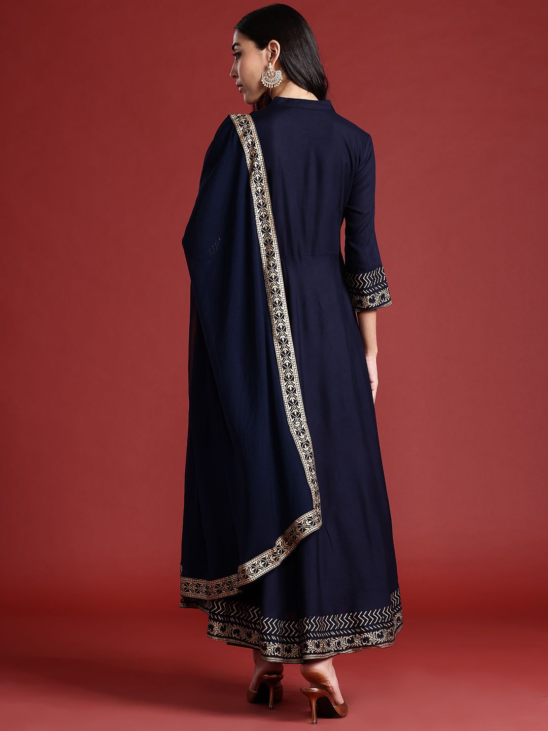 Anouk Women A-Line Kurta with Trousers & Dupatta