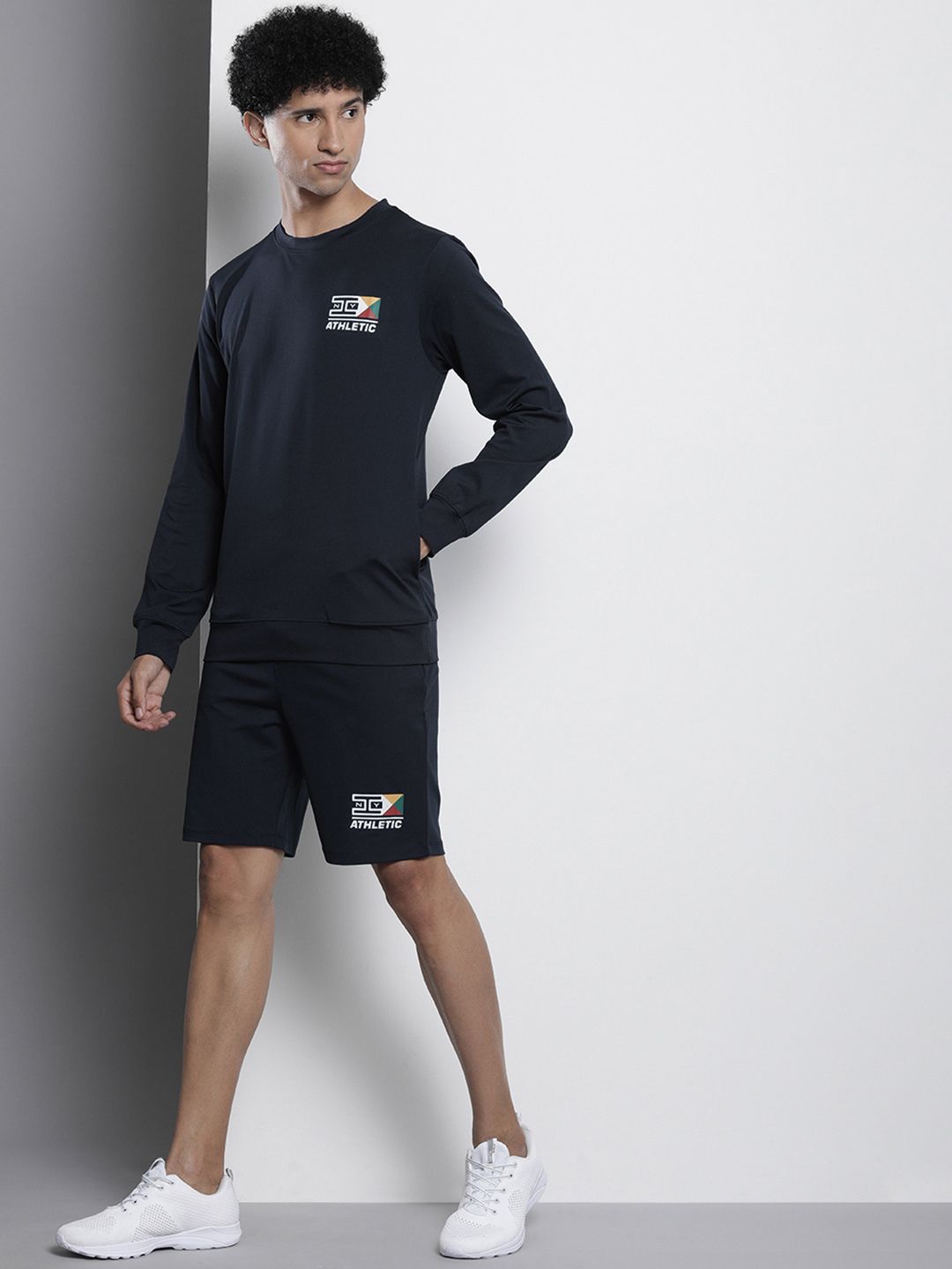 The Indian Garage Co Men Crew Neck Sweatshirt & Shorts Co-Ord Set