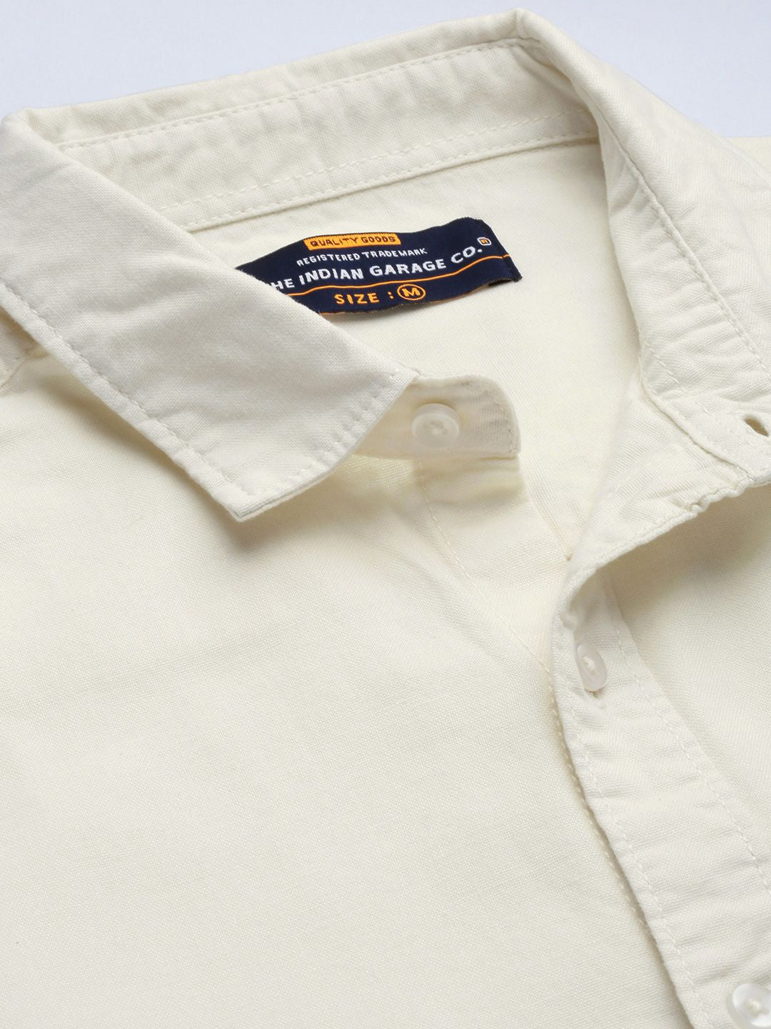 The Indian Garage Co Men Cream-Coloured Solid Casual Shirt