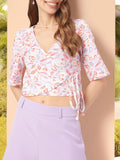 DressBerry Feminine Sassy And Wrapped In Style Crop Top