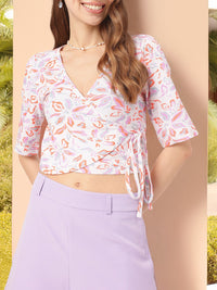 DressBerry Feminine Sassy And Wrapped In Style Crop Top
