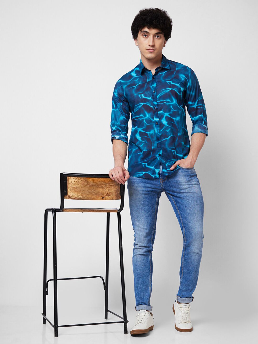 SPYKAR Spread collar Long Sleeves Printed Casual Pure Cotton Shirt