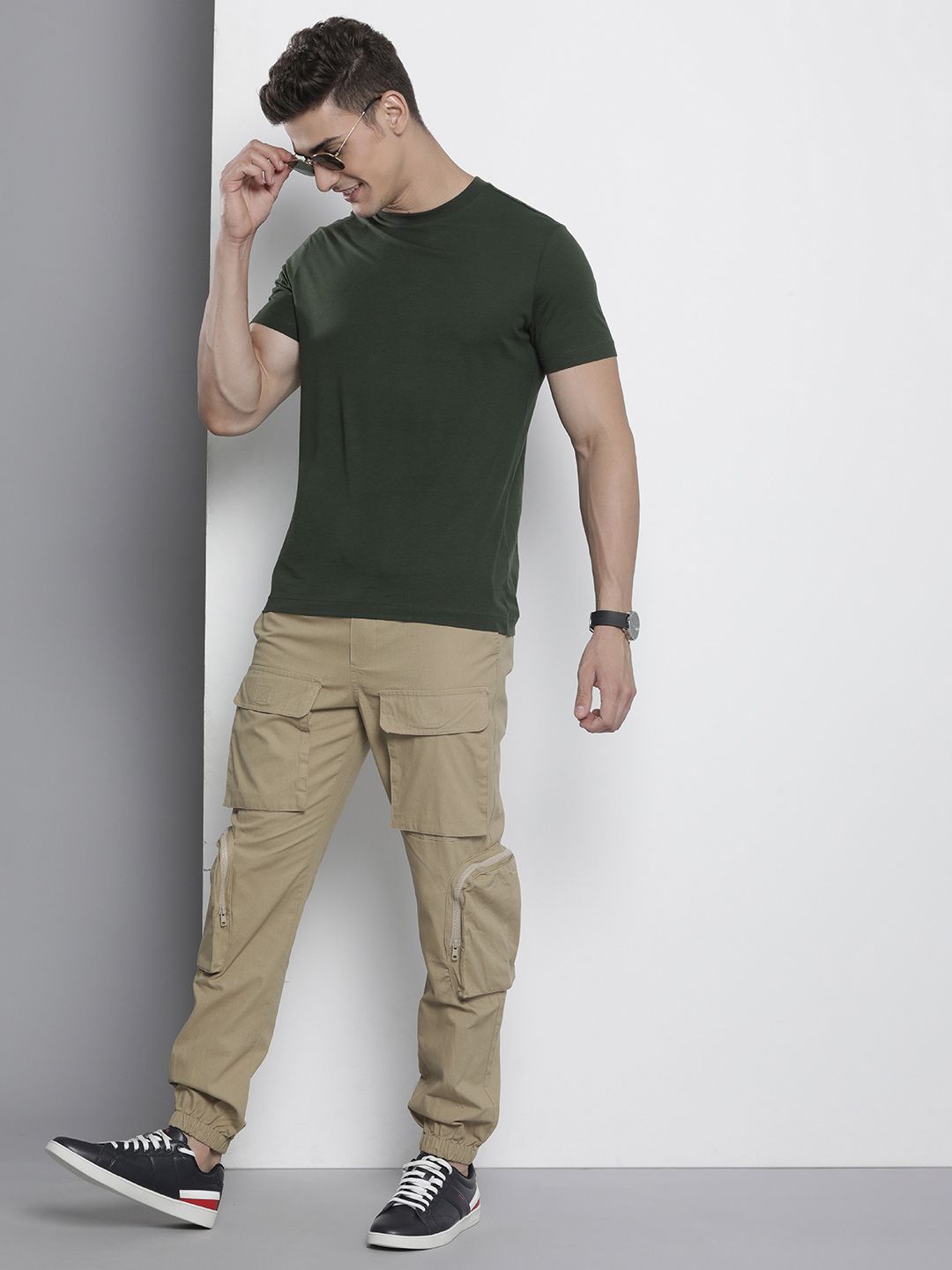 The Indian Garage Co Men Cotton Cargos Trousers