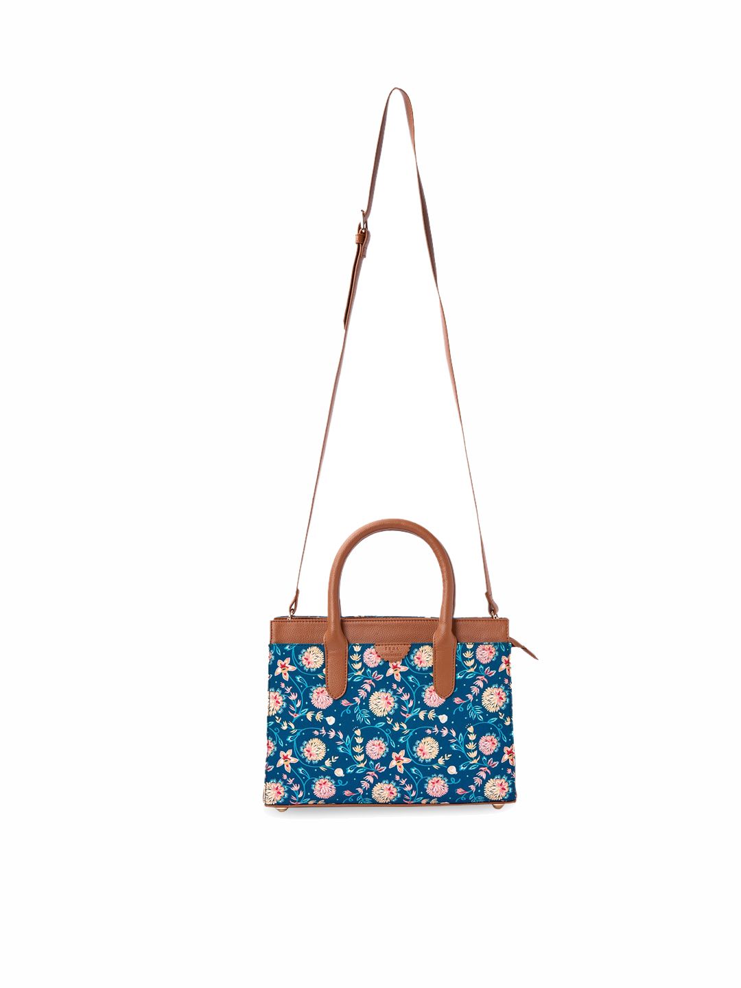 TEAL BY CHUMBAK Floral Printed Structured Sling Bag