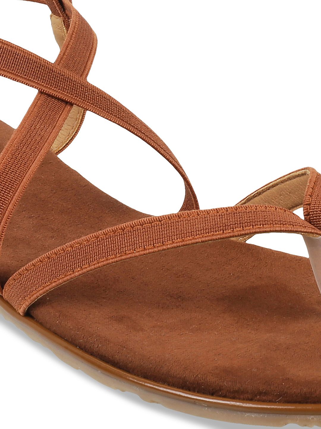Metro Women Brown Solid Open Toe Flats