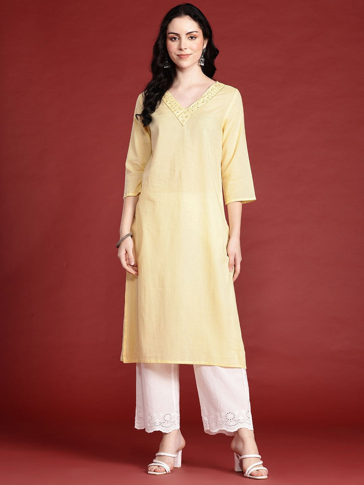 Anouk Embellished Straight Regular Kurta