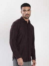 Bene Kleed Men Slim Fit Textured Spread Collar Casual Shirt