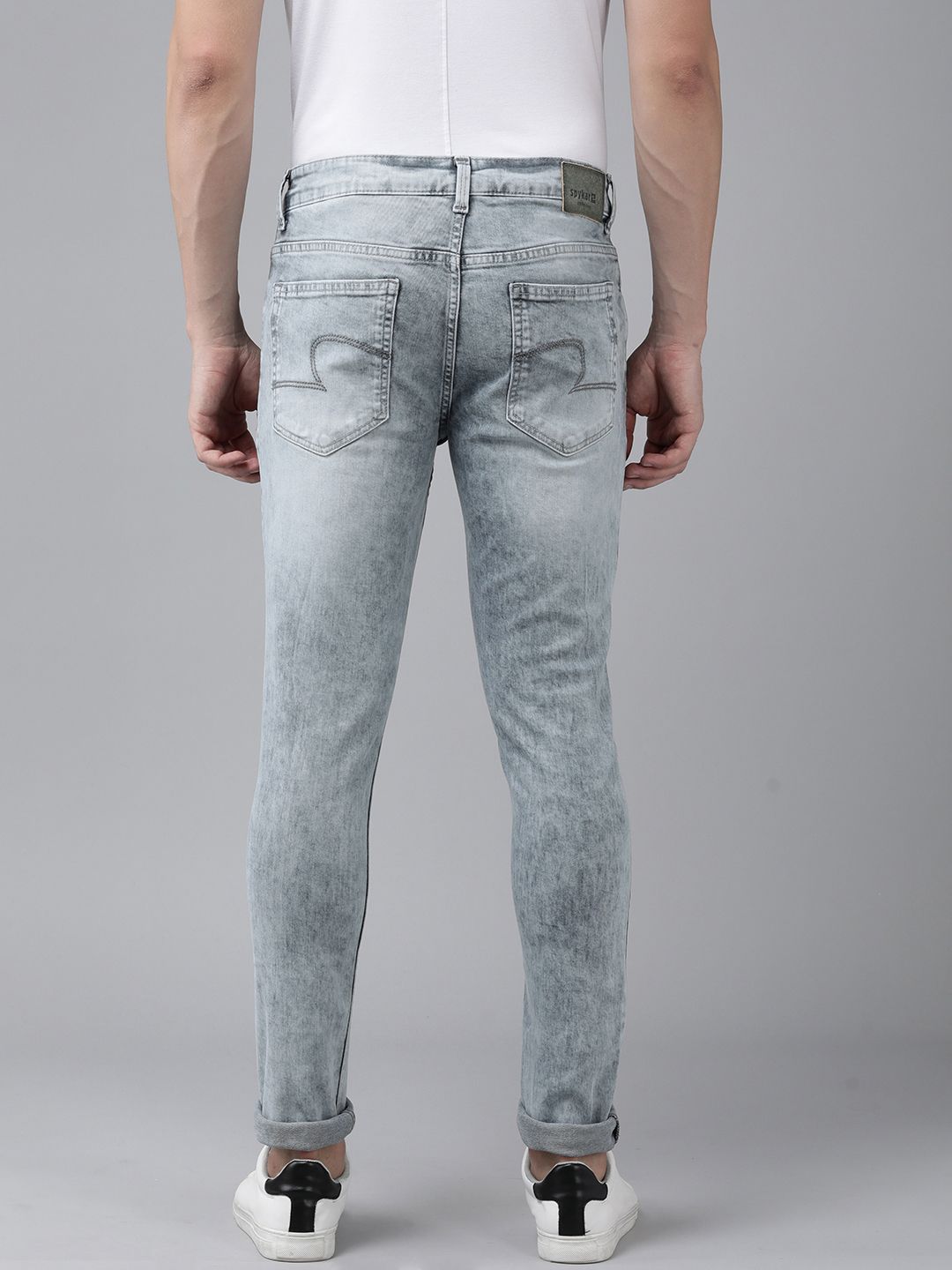 SPYKAR Men Super Skinny Fit Low-Rise Light Fade Stretchable Jeans