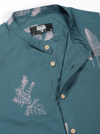 Thomas Scott Premium Slim Fit Floral Opaque Printed Cotton Casual Shirt