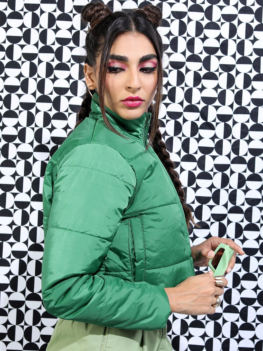 Tokyo Talkies Women Crop Bomber Jacket