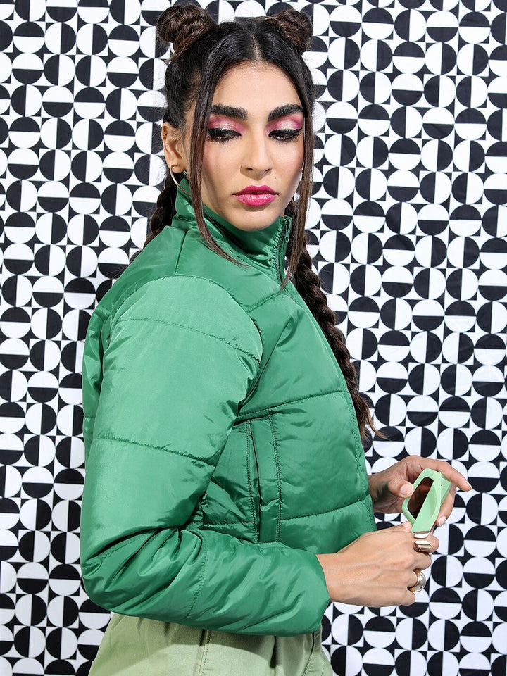 Tokyo Talkies Women Crop Bomber Jacket