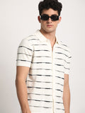 THE BEAR HOUSE Men Striped Regular Fit Cotton Polo Collar T-Shirt
