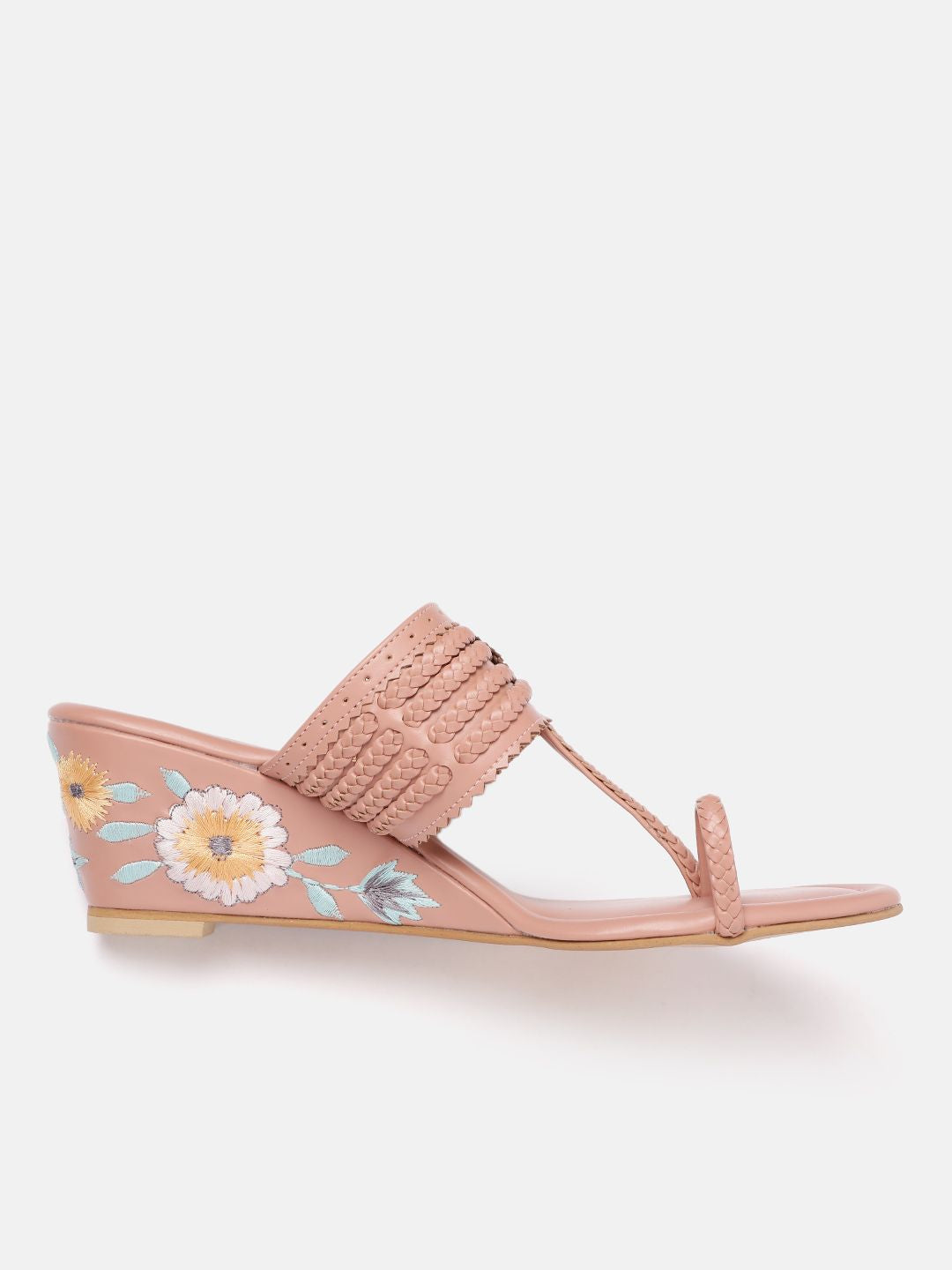 House of Pataudi Ethnic Braided Wedge Heels
