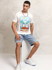 HIGHLANDER Men Graphic Printed Round Neck Relaxed Fit T-shirt