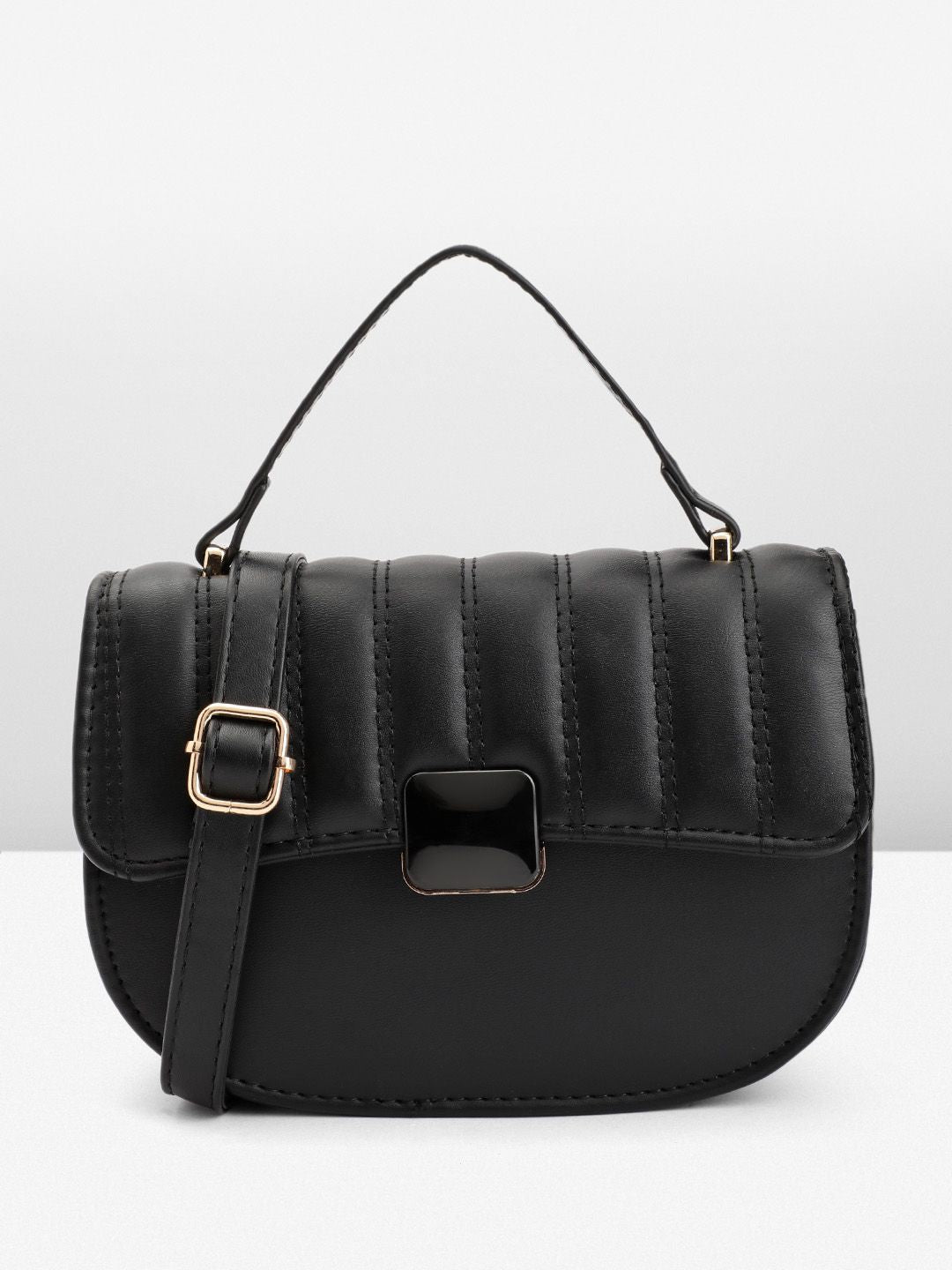 DressBerry Quilted Structured Satchel