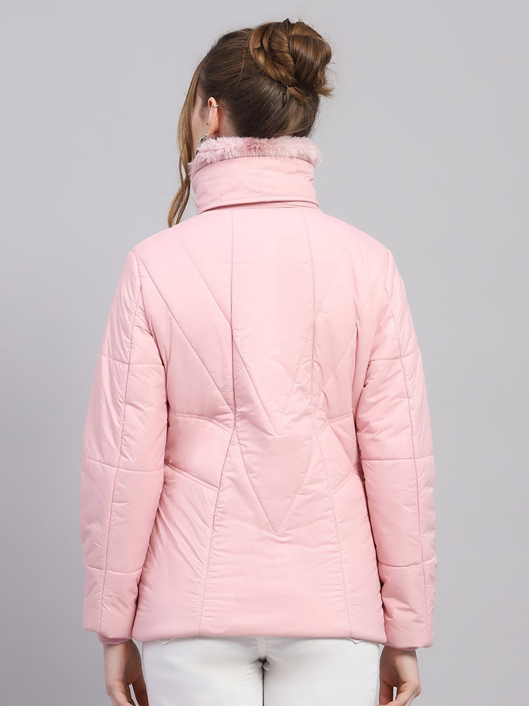 Monte Carlo Fur Detail Stand Collar Padded Jacket