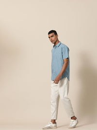 Mr Bowerbird Men Blue Pure Cotton Liberal Fit Casual Shirt