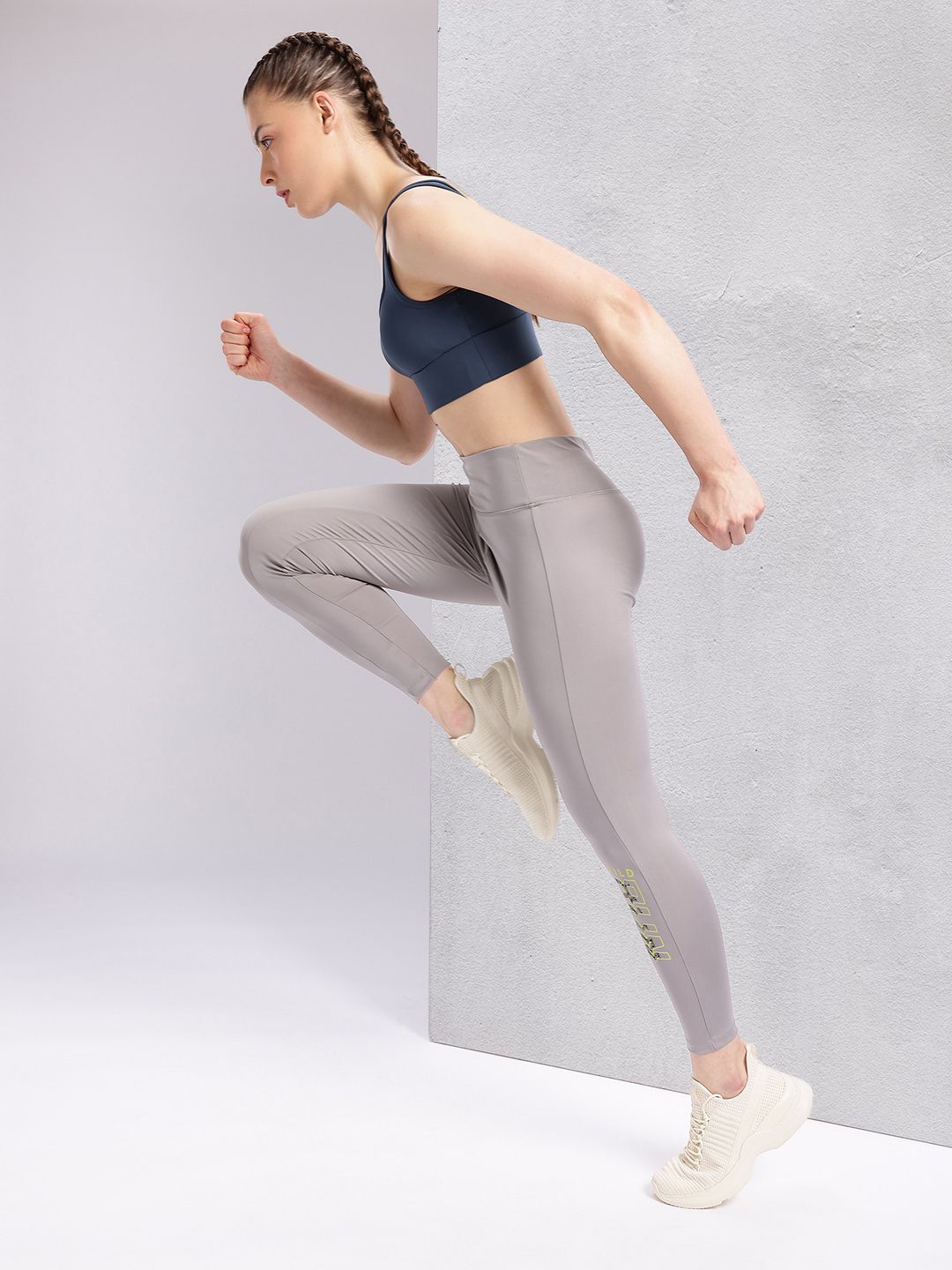 HRX by Hrithik Roshan Women Brand Logo Print Rapid-Dry Running Tights