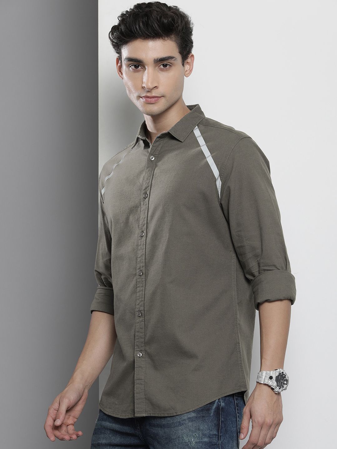 The Indian Garage Co Pure Cotton Solid Casual Shirt