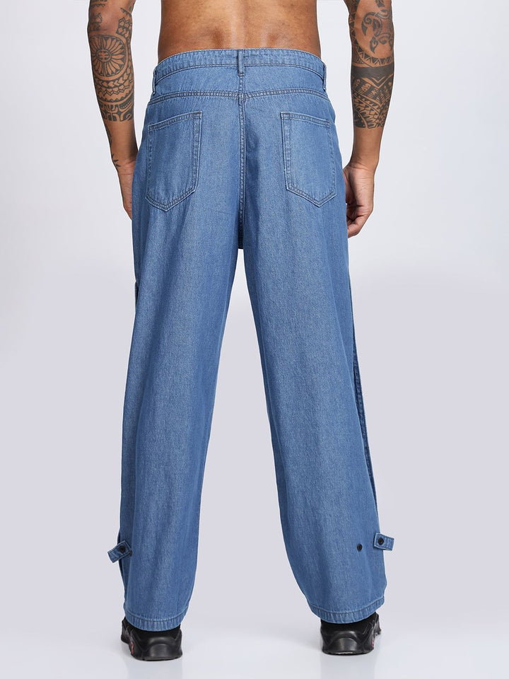Eszett Men Blue Comfort Regular Fit Mid-Rise Cotton Jeans