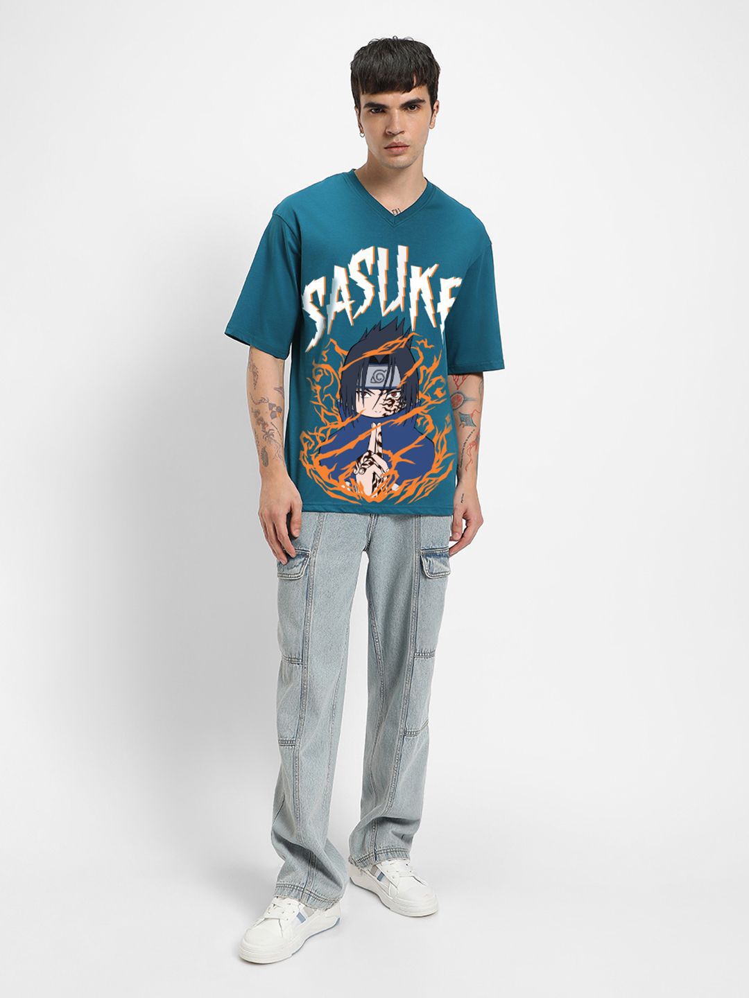 Bewakoof Men Printed V-Neck T-shirt