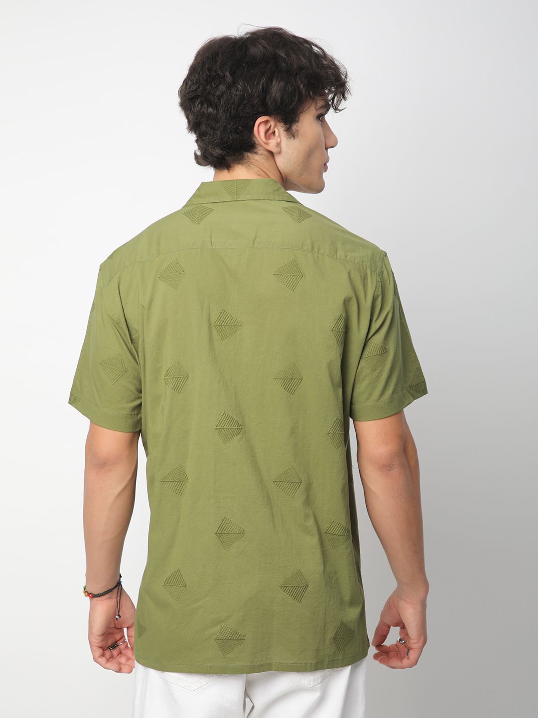 VASTRADO Men Classic Cuban Collar Conversational Printed Cotton Oversized Casual Shirt