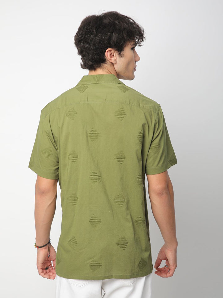 VASTRADO Men Classic Cuban Collar Conversational Printed Cotton Oversized Casual Shirt
