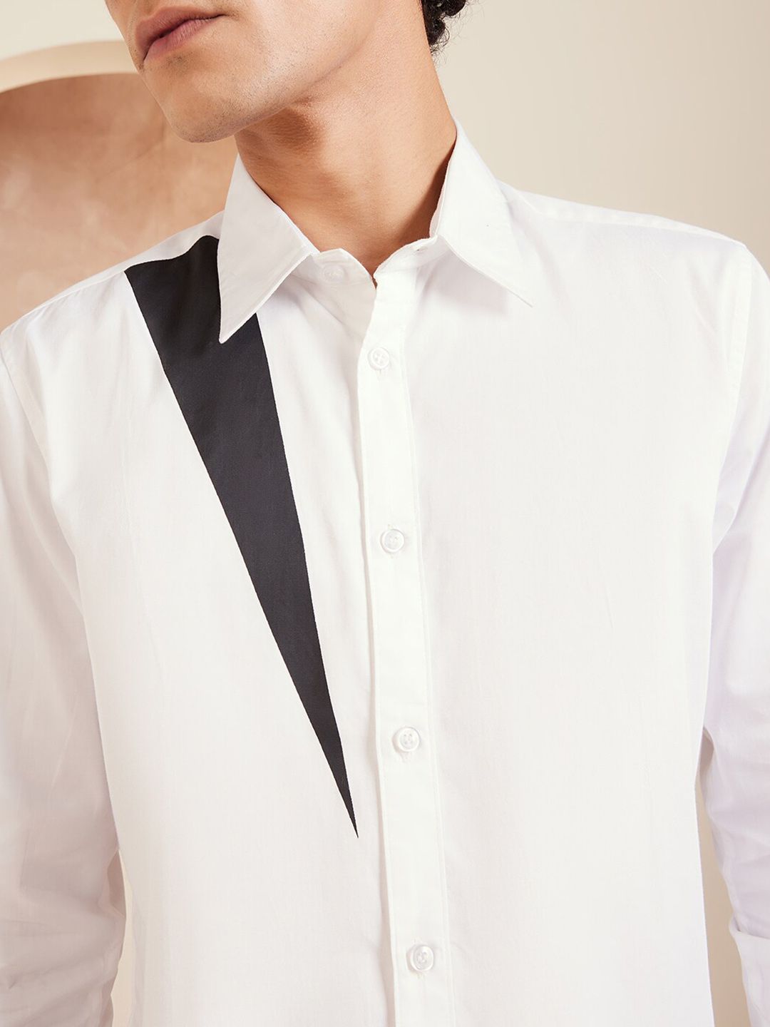 DENNISON Smart Spread Collar Long Sleeve Cotton Shirt