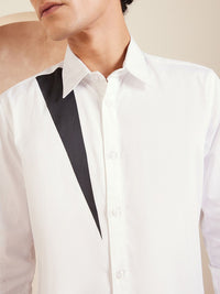 DENNISON Smart Spread Collar Long Sleeve Cotton Shirt