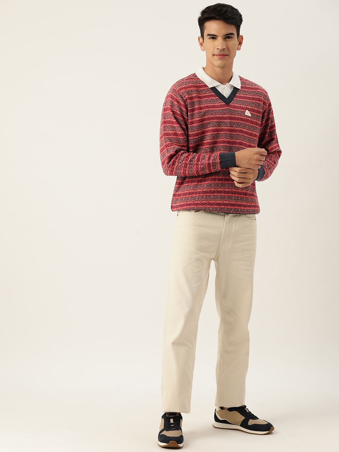 Monte Carlo Men Self Design Woollen Pullover