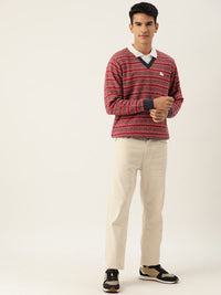 Monte Carlo Men Self Design Woollen Pullover